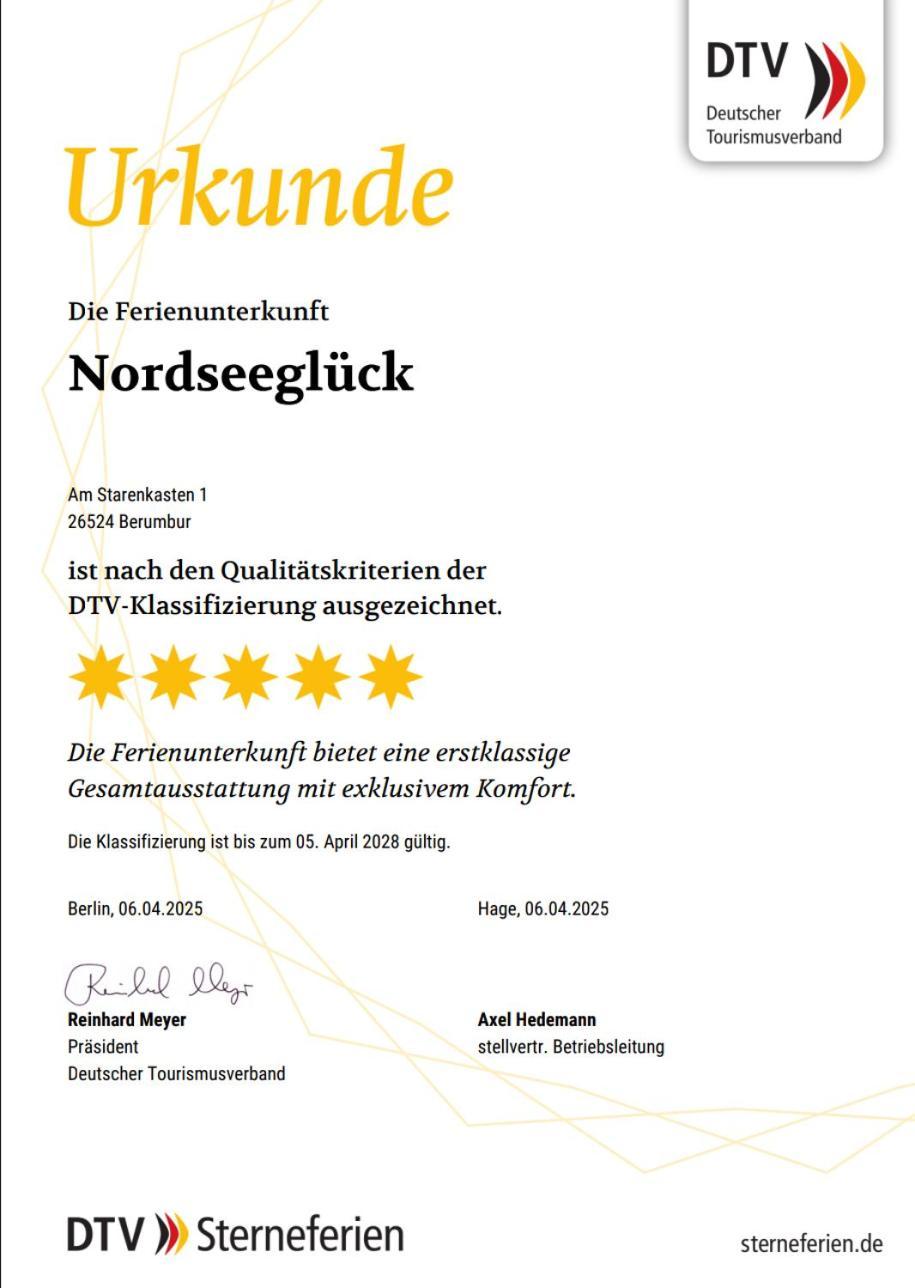 Ferienhaus Nordseeglueck Im Ferienpark Berumbur Eksteriør billede